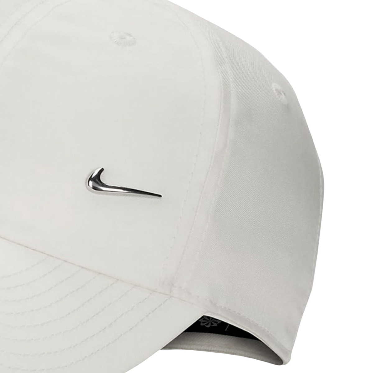 Nike Club Dri-Fit Unstructured White Metal Swoosh Cap