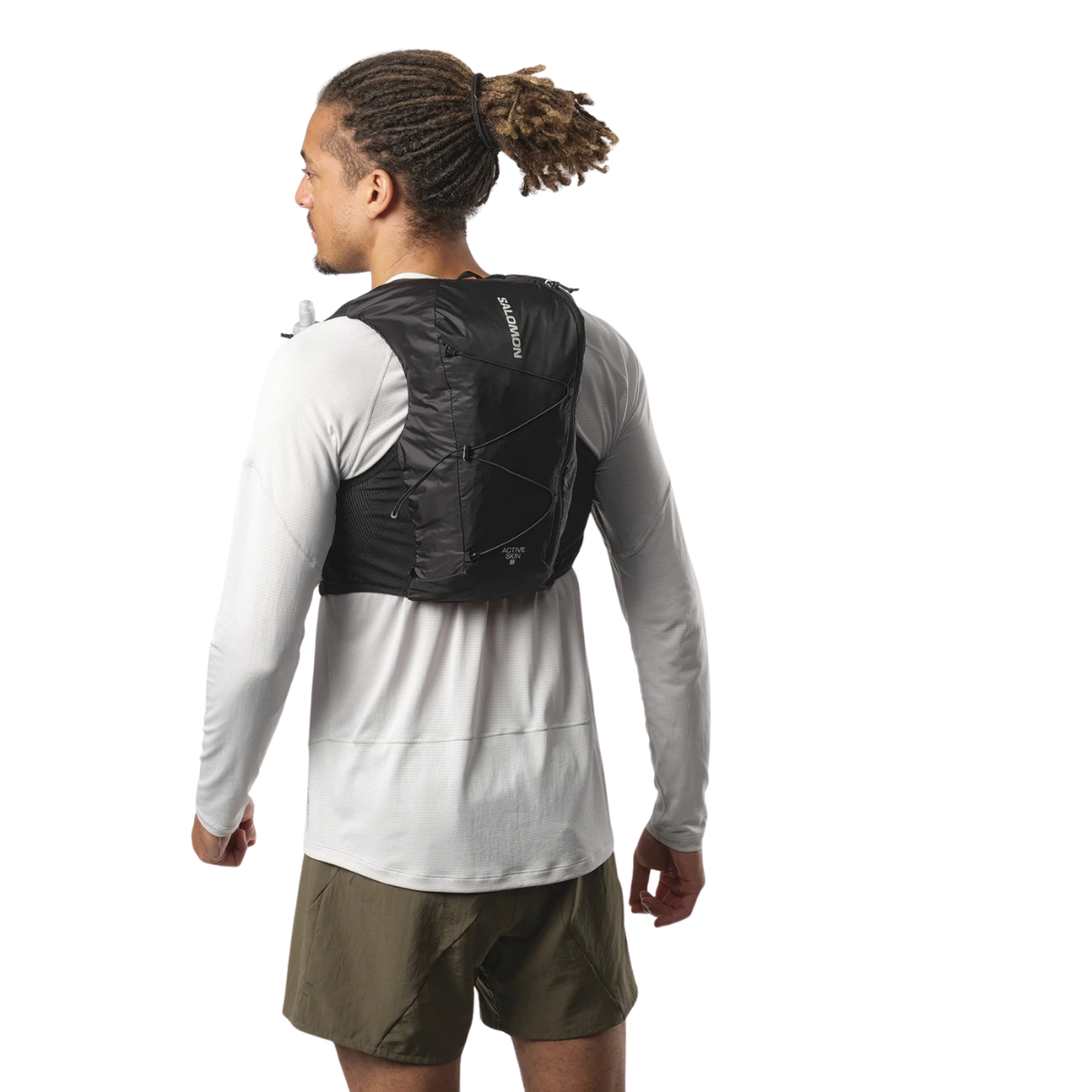 Salomon Active Skin 8 With Flasks - Black / Metal