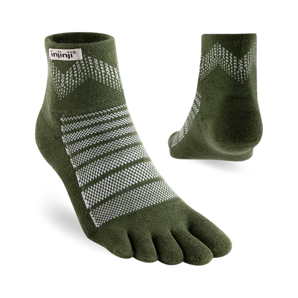 Injinji Outdoor Midweight Mini Crew Merino Wool Sock Forest