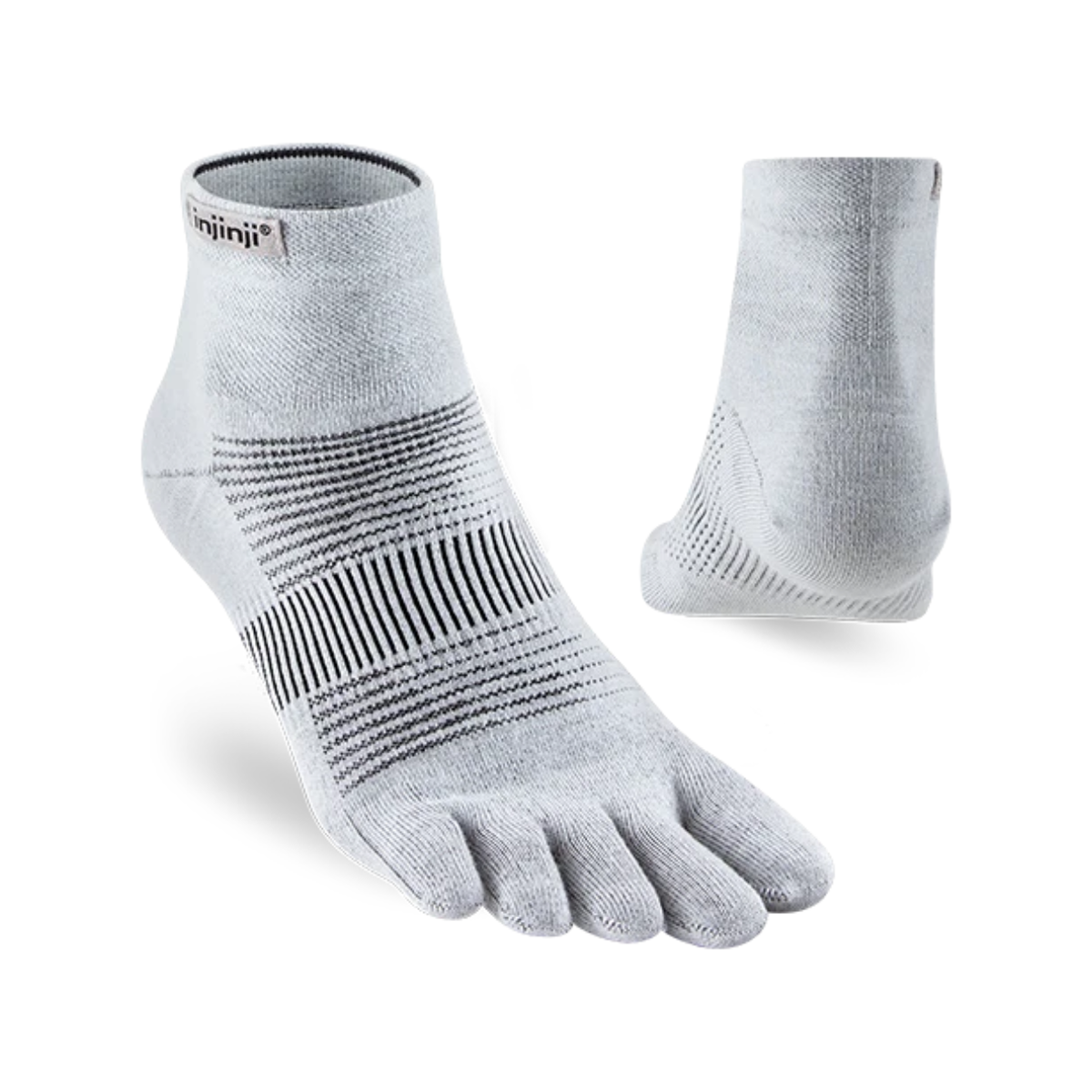 Injinji Run Lightweight Mini-Crew Sock Gray