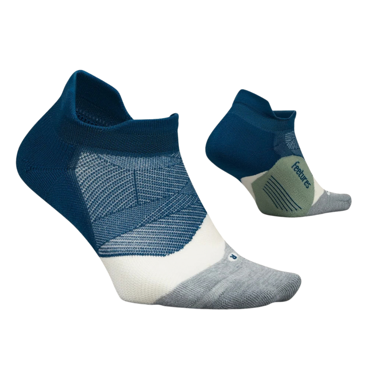 Feetures Elite Light Cushion No Show Tab Midnight Woods Sock
