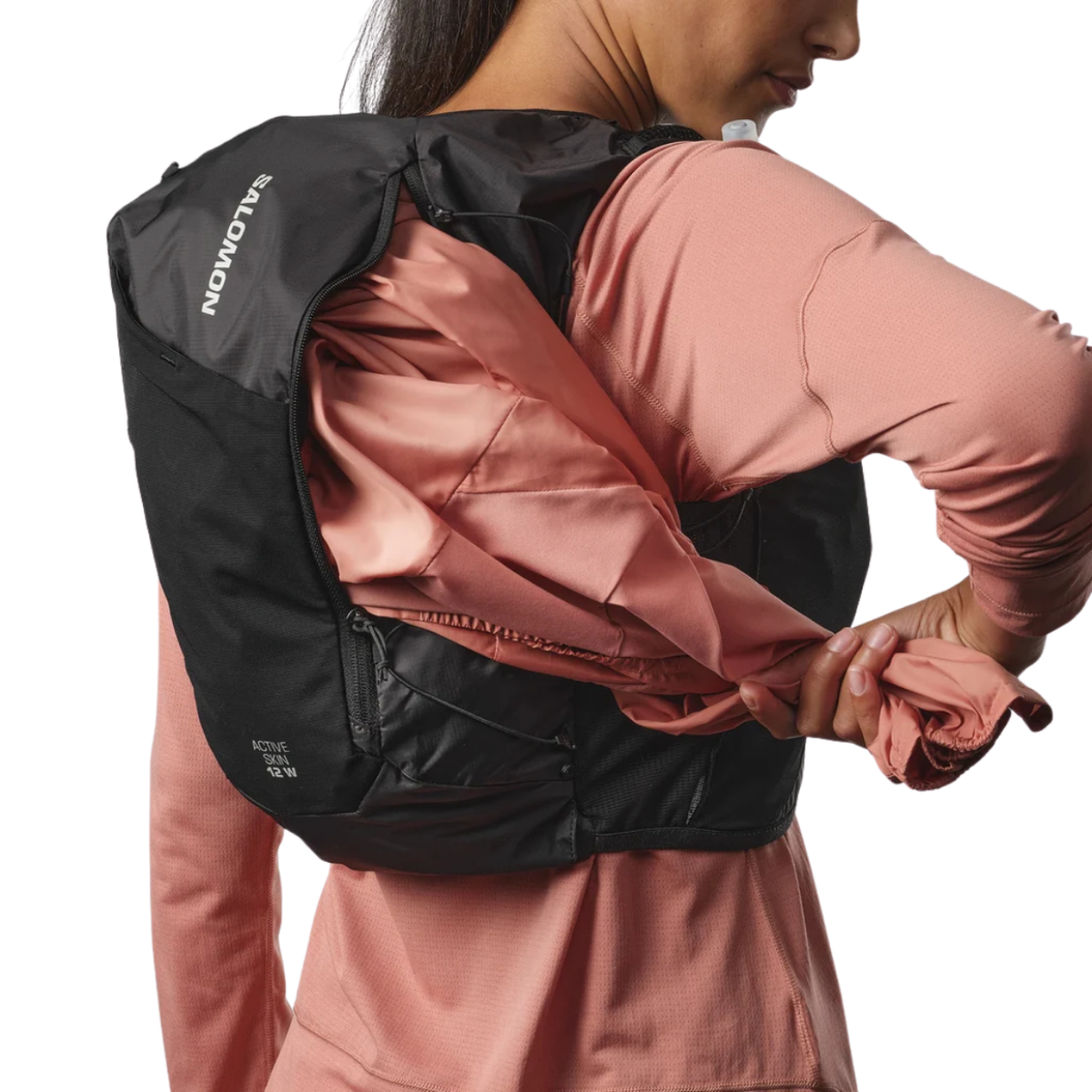 Salomon Active Skin 12 Set with Flasks Womens - Black / Metal