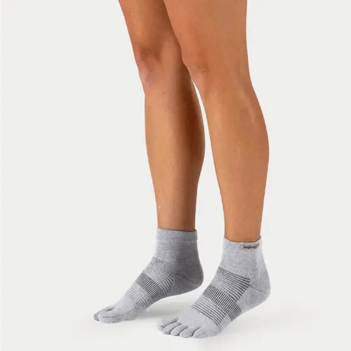 Injinji Run Lightweight Mini-Crew Sock Gray