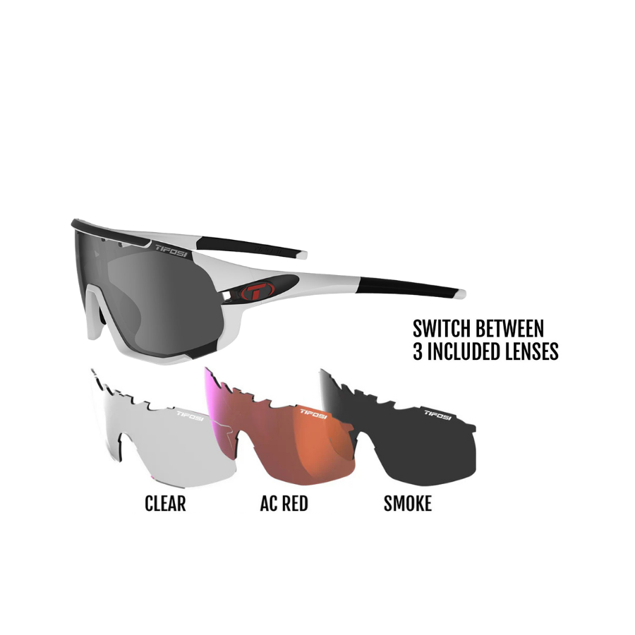 Tifosi Sledge Matte White Interchange Sunglasses