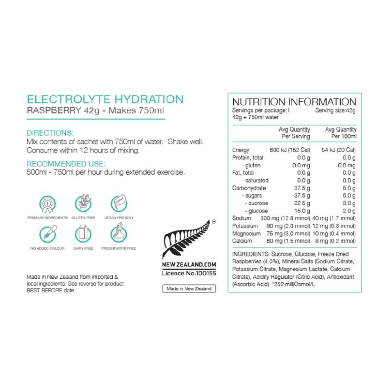 Pure Electrolyte Sachet - Raspberry 42g