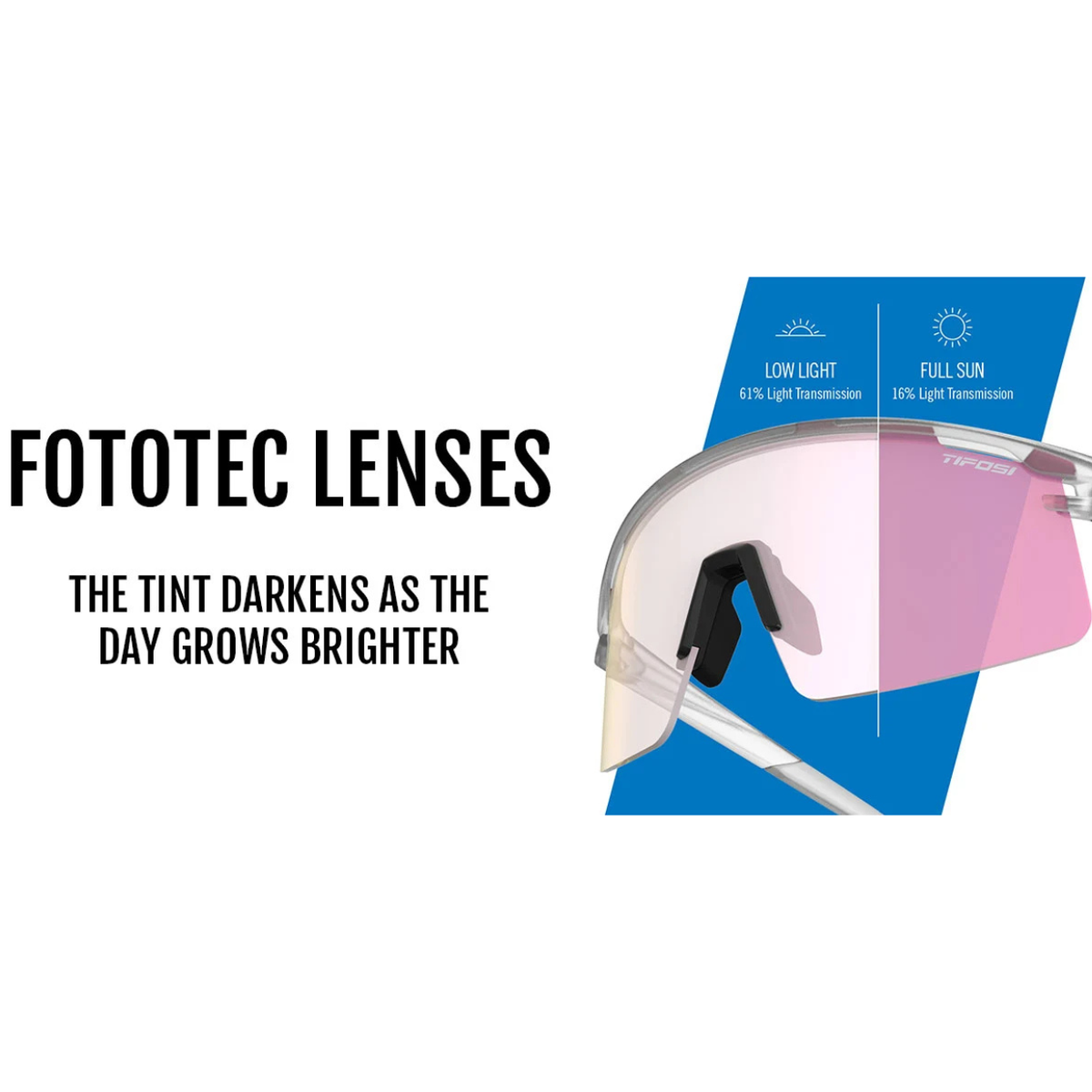 Tifosi Moab Lite Satin Clear Fototec Sunglasses