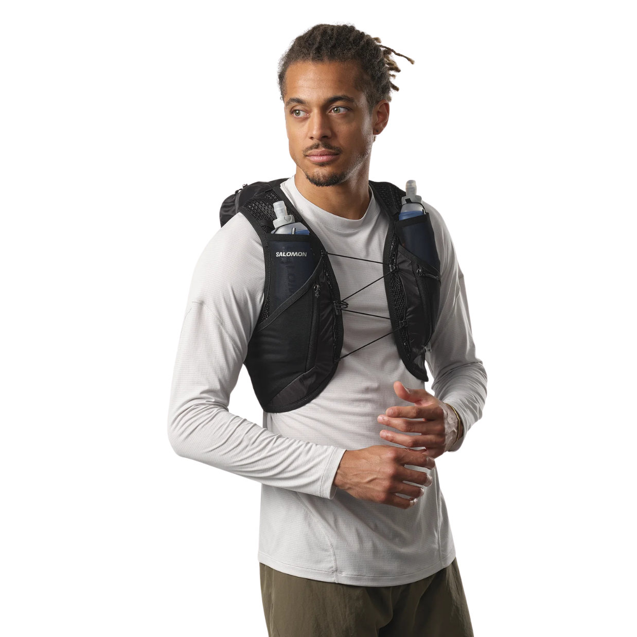 Salomon Active Skin 12 Set with Flasks - Black / Metal