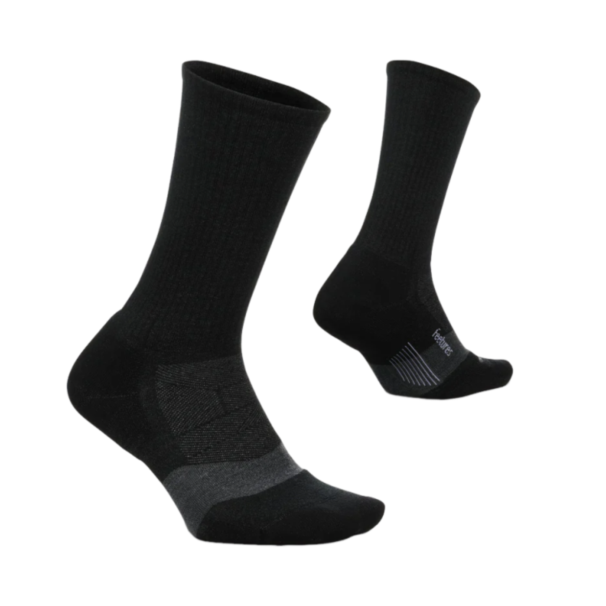 Feetures Merino 10 Max Cushion Crew Socks - Charcoal