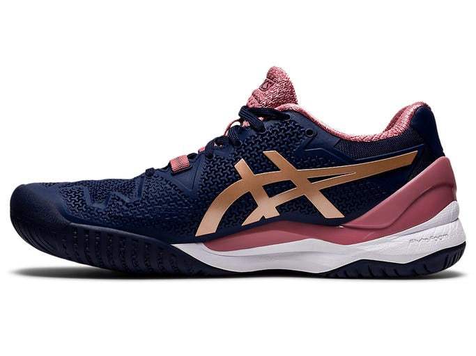 Asics Resolution 8 Peacoat/Rose Gold Womens