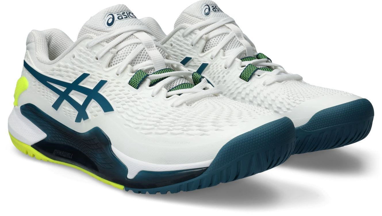Asics Gel-Resolution 9 White/Teal Mens