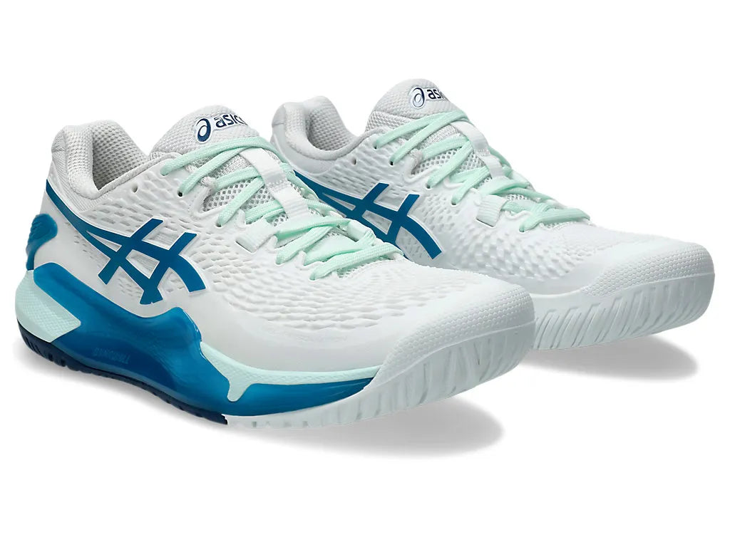 Asics Resolution 9 White/Teal Womens