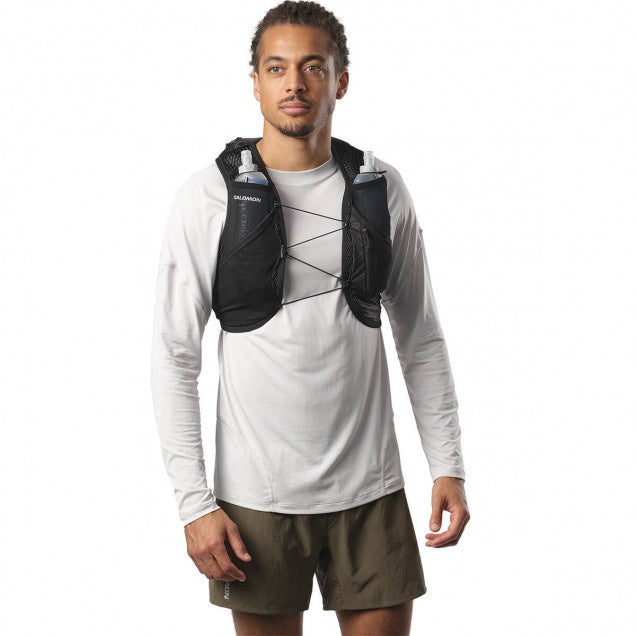 Salomon Active Skin 8 With Flasks - Black / Metal